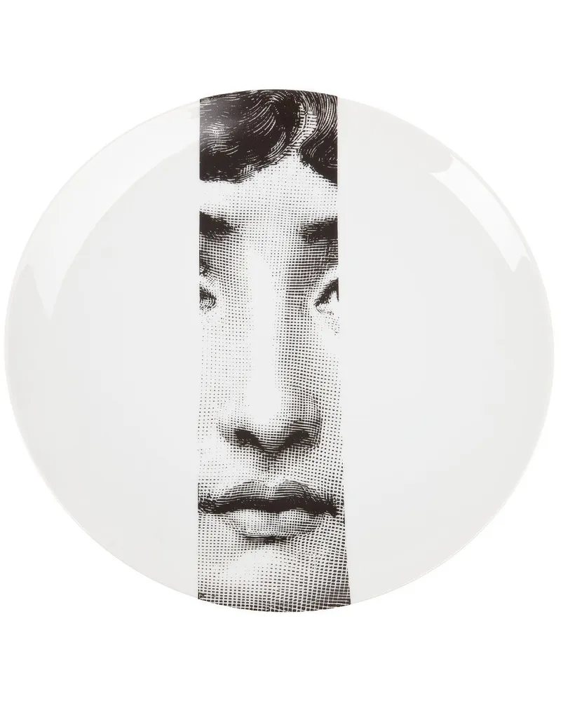 Fornasetti Wandteller mit Print - Weiß Weiß