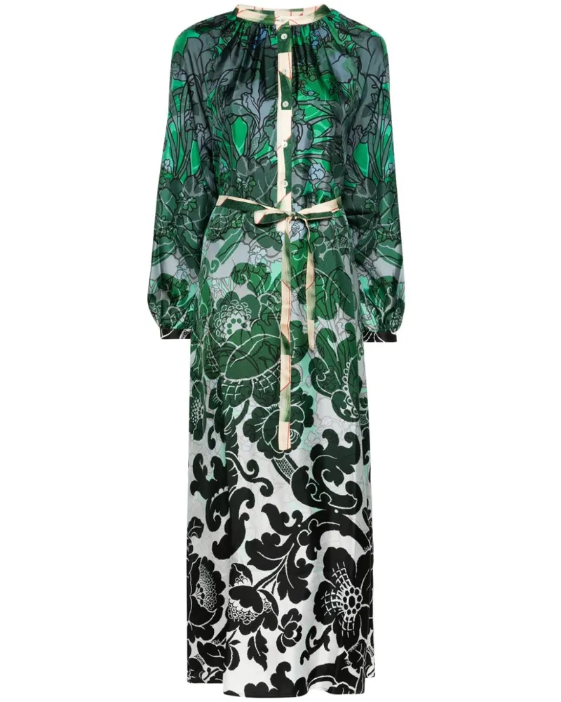 Pierre-Louis Mascia Maxikleid aus Seide mit Blumenmotiv - Grün Grün