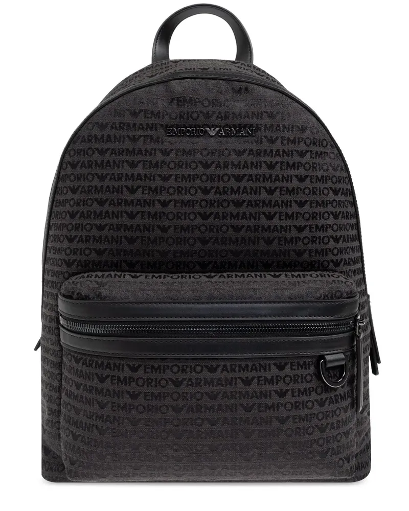 Emporio Armani Rucksack aus Jacquard - Grau Grau
