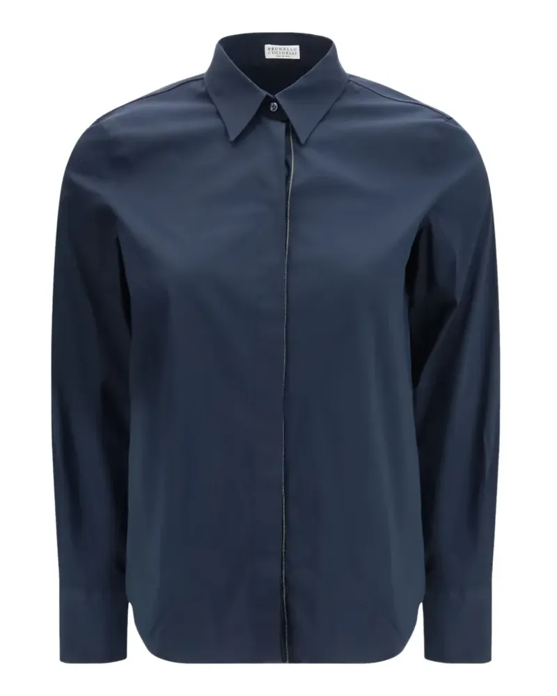 Brunello Cucinelli Hemd mit Kettendetail - Blau Blau