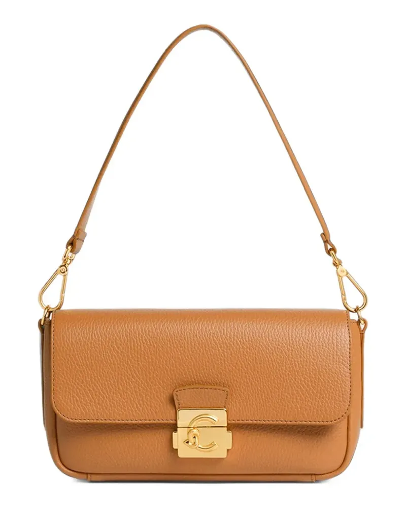 Coccinelle medium C-ME grained leather tote bag - Braun Braun