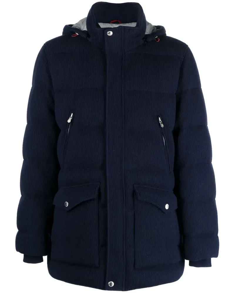 Brunello Cucinelli Gefütterter Mantel aus Kaschmir - Blau Blau