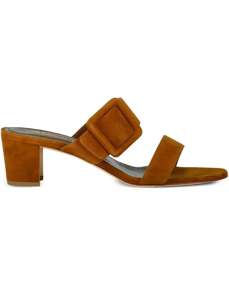 Manolo Blahnik 50mm Titabanew sandals - Braun Braun