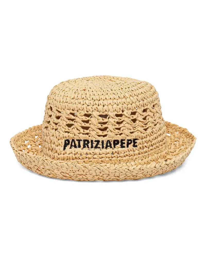 Patrizia Pepe Fischerhut mit Logo-Stickerei - Nude Nude