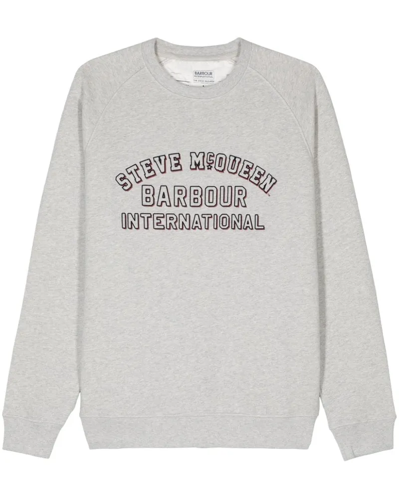 Barbour Sweatshirt mit beflocktem Logo Grau