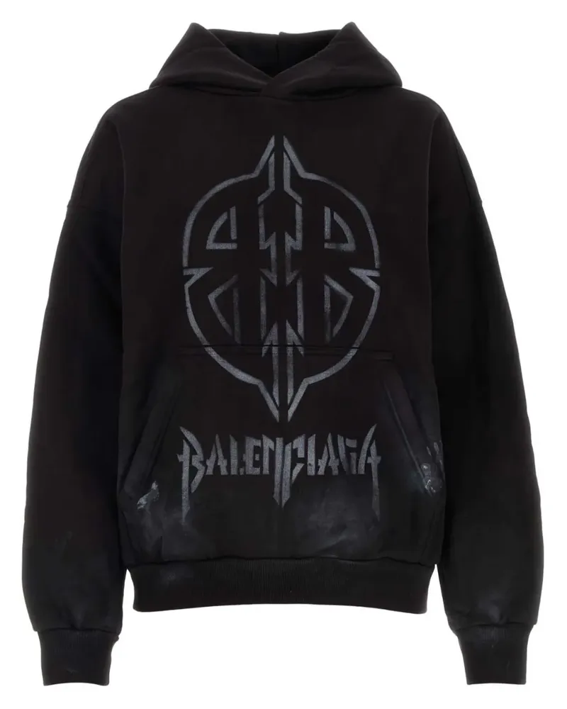 Balenciaga Hoodie mit grafischem Print - Schwarz Schwarz
