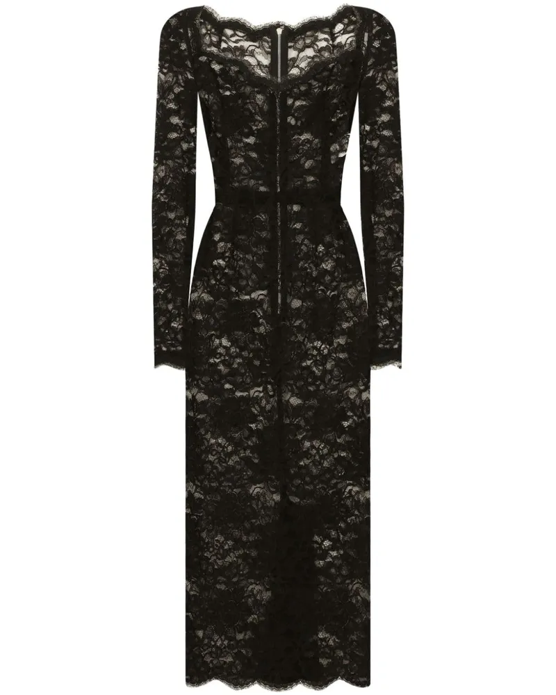Dolce & Gabbana Semi-transparentes Spitzenkleid - Schwarz Schwarz