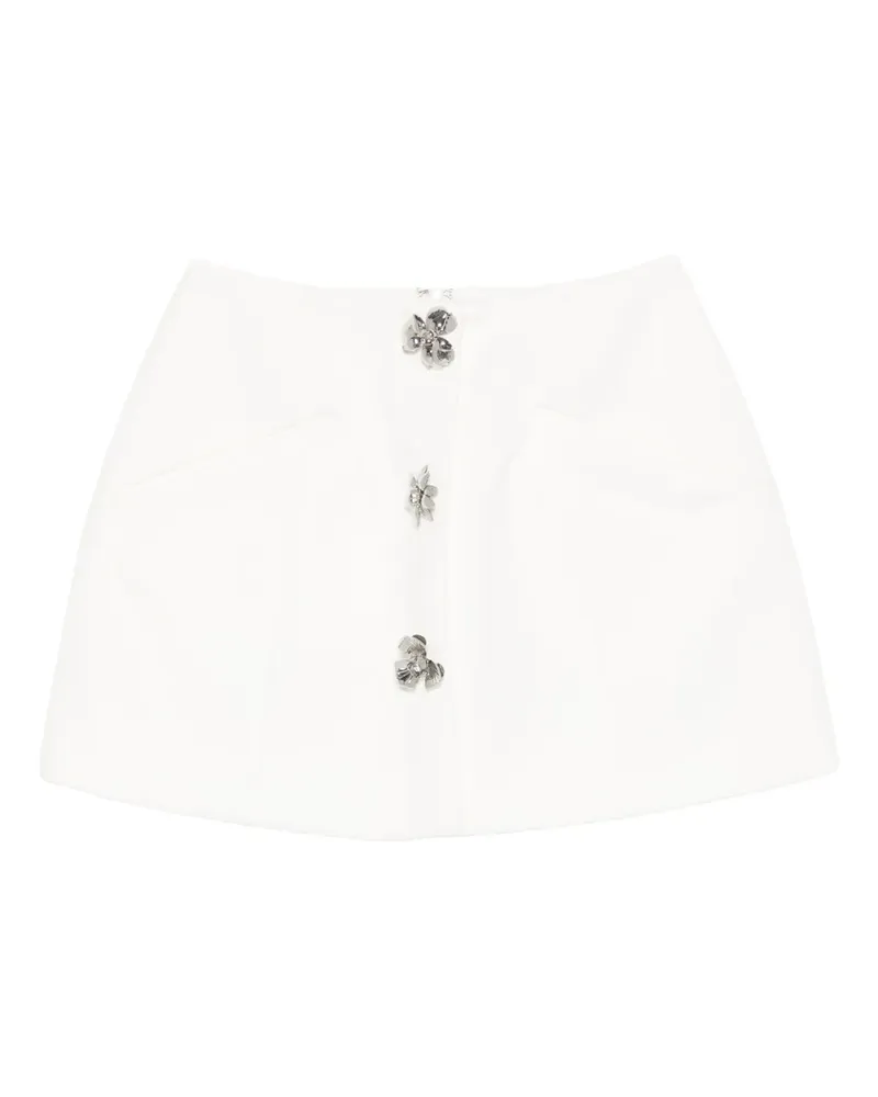 Blumarine Minirock mit Blumenverzierung - Weiß Weiß