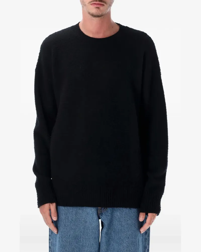 Roberto Collina Bouclé-Pullover mit Rundhalsausschnitt - Schwarz Schwarz