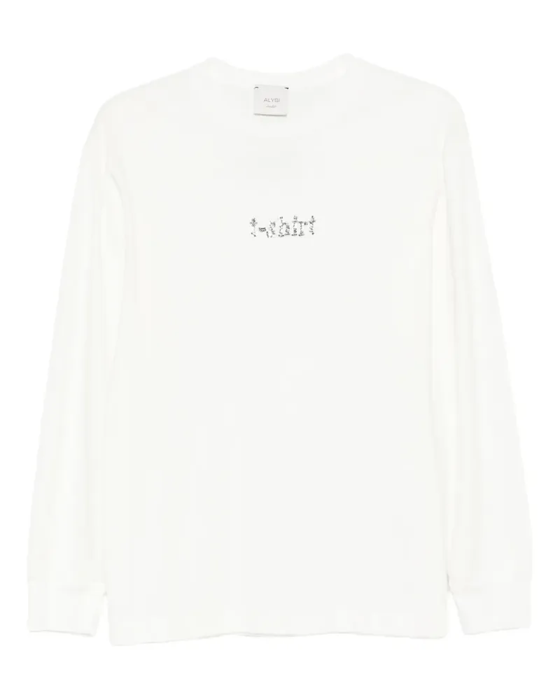 ALYSI long-sleeve embellished T-shirt - Weiß Weiß