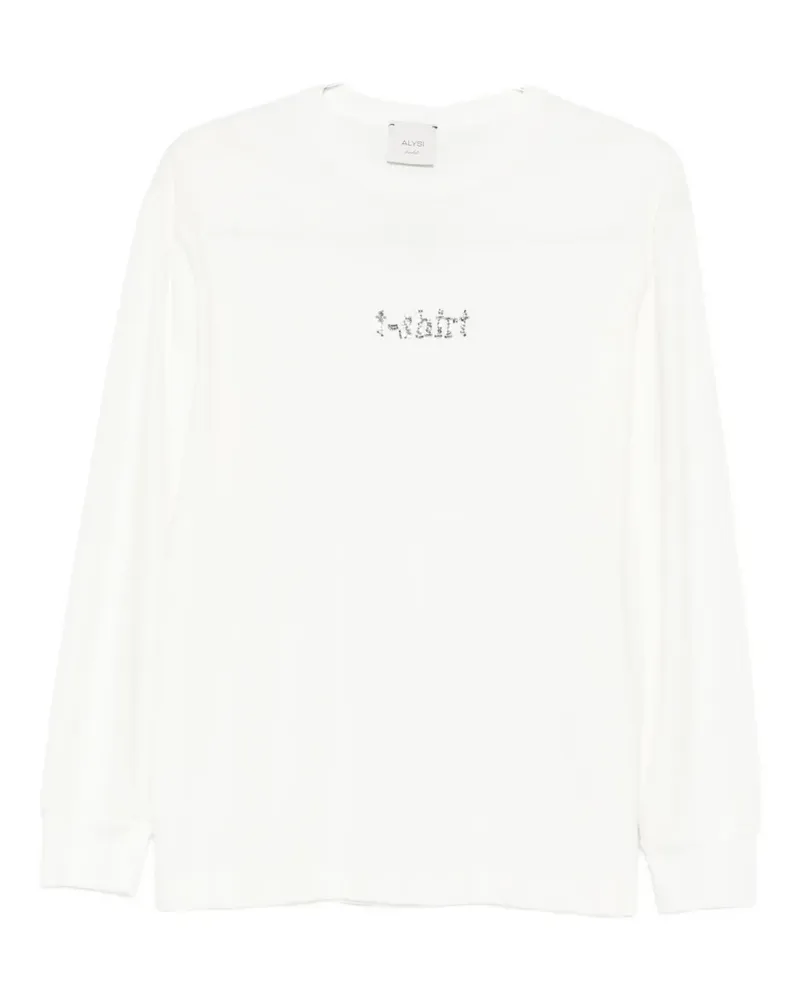 ALYSI Verziertes Langarmshirt - Weiß Weiß