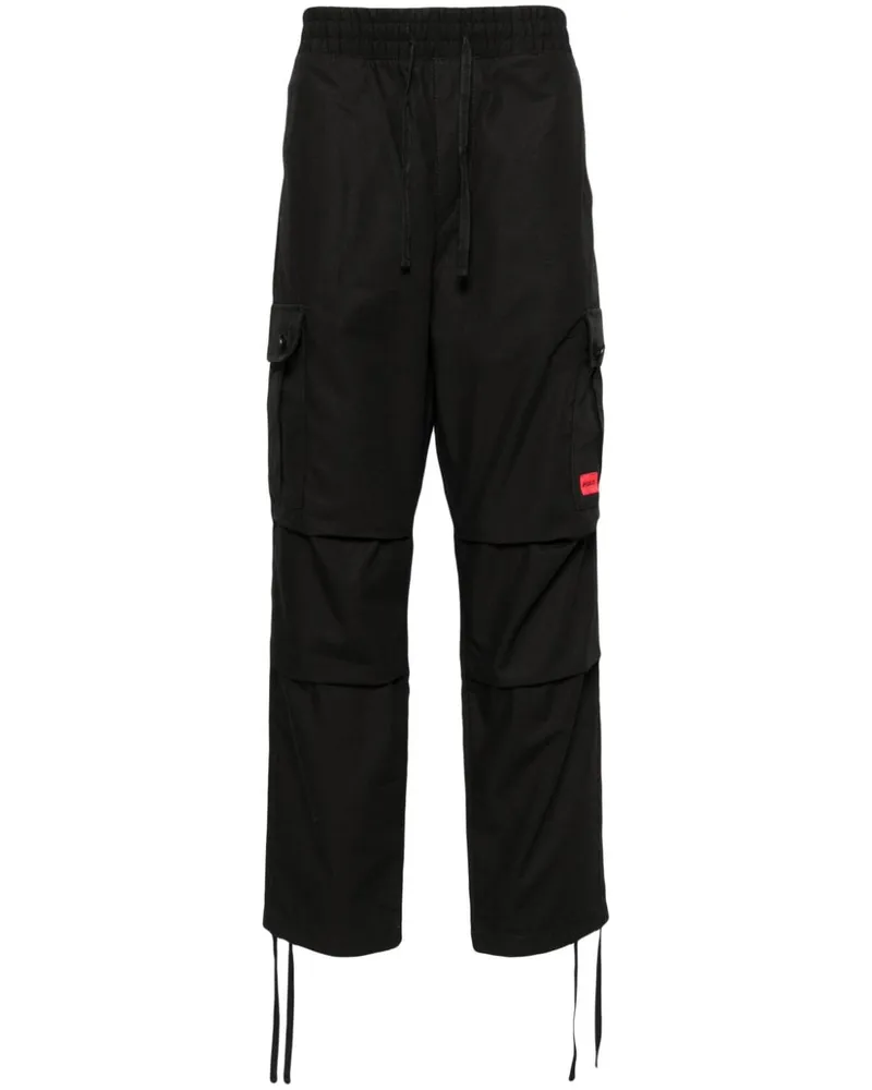 HUGO BOSS Cargohose mit Logo-Applikation - Schwarz Schwarz