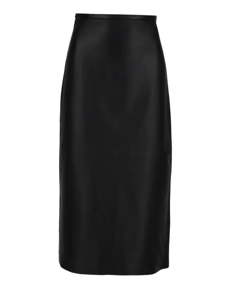 Co leather midi skirt - Schwarz Schwarz