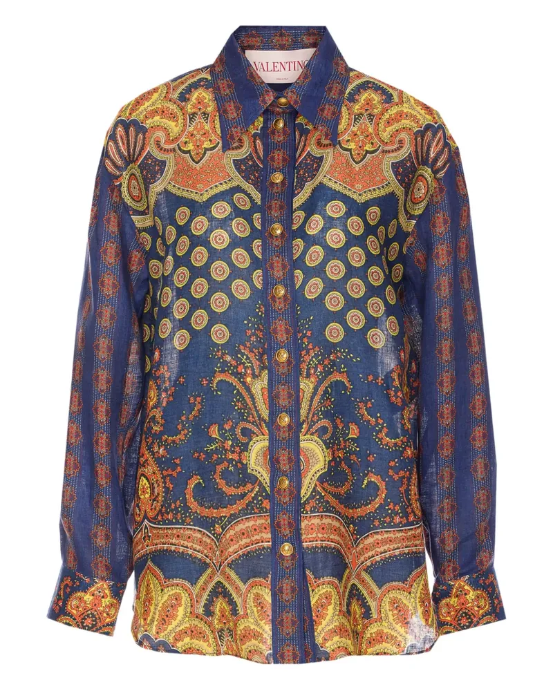 Valentino Garavani Medaglioni Voyage Imaginaire Hemd - Blau Blau