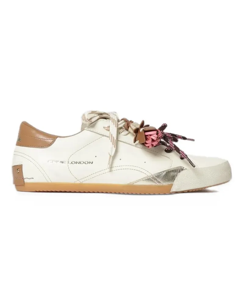 Crime Sneakerina Sneakers aus Leder mit Charm-Detail - Weiß Weiß