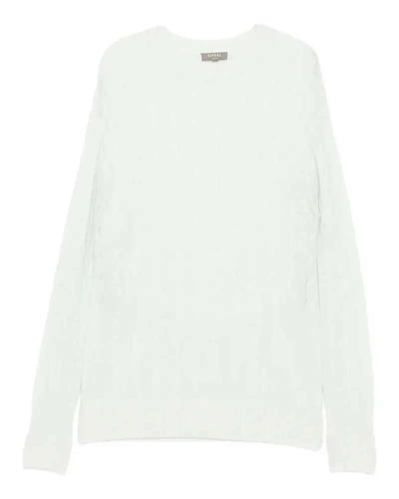 N.Peal Thames Pullover mit Zopfmuster - Grün Grün