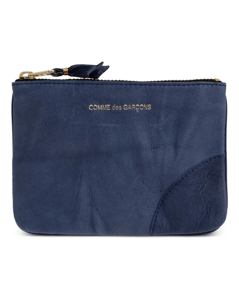 Comme des Garçons Lederetui mit Logo-Print - Blau Blau
