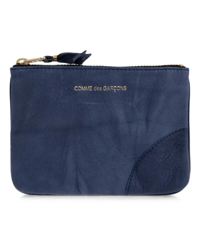 Comme des Garçons logo-print calf leather pouch - Blau Blau