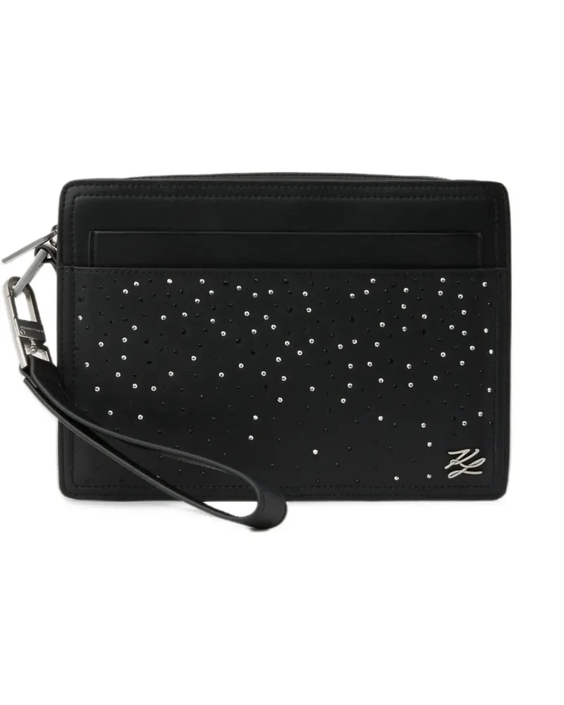 Karl Lagerfeld K/Autograph Beutel mit Strass - Schwarz Schwarz