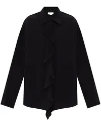 Victoria Beckham Seidenbluse mit Volants Schwarz