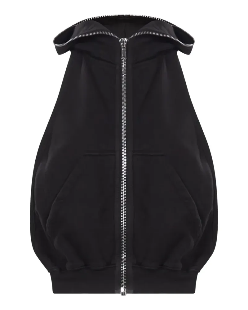 DRKSHDW by Rick Owens zip-up sleeveless hoodie - Schwarz Schwarz