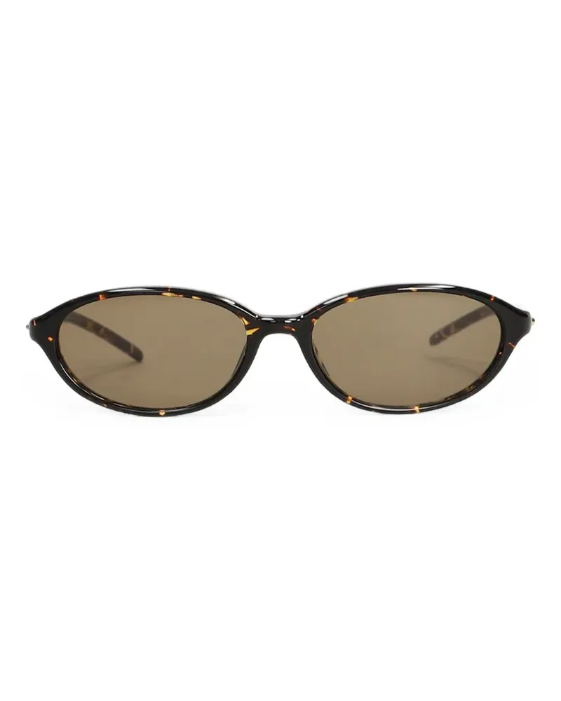 CHIMI Ovale Ellipse Sonnenbrille in Schildpattoptik - Braun Braun
