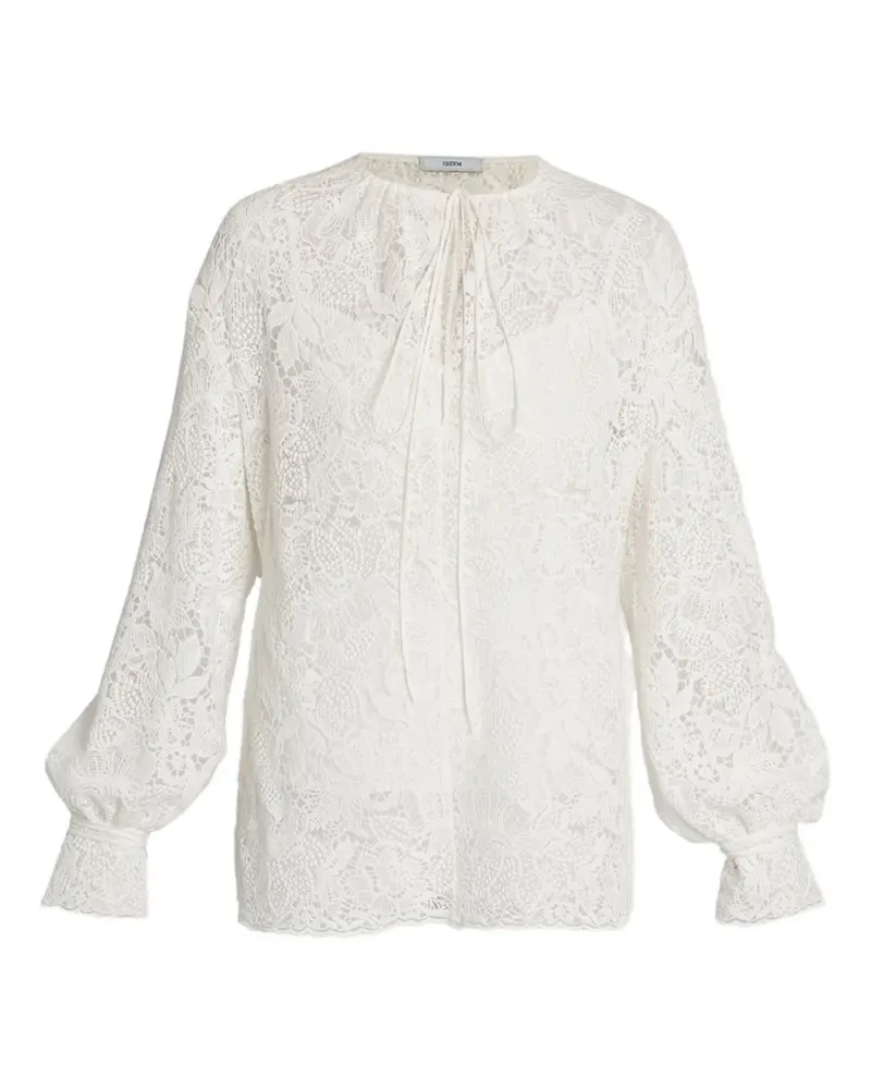 Erdem Bluse mit Blumenstickerei - Weiß Weiß