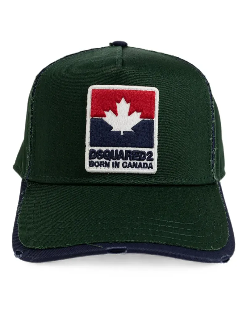 Dsquared2 logo-patch distressed baseball cap - Grün Grün