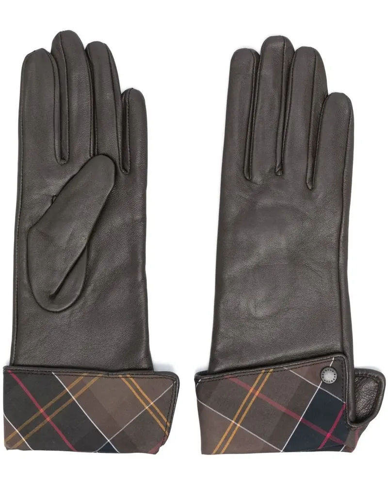 Barbour Handschuhe mit Karo-Print - Braun Braun