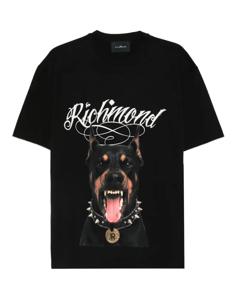 John Richmond graphic-print T-shirt - Schwarz Schwarz
