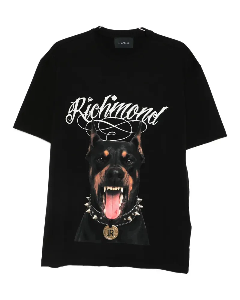 John Richmond graphic-print T-shirt - Schwarz Schwarz
