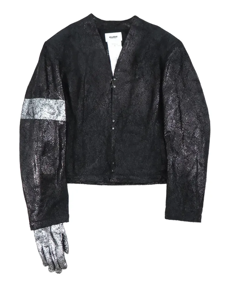 Doublet Moon Walk Lederjacke mit Riss-Effekt - Schwarz Schwarz