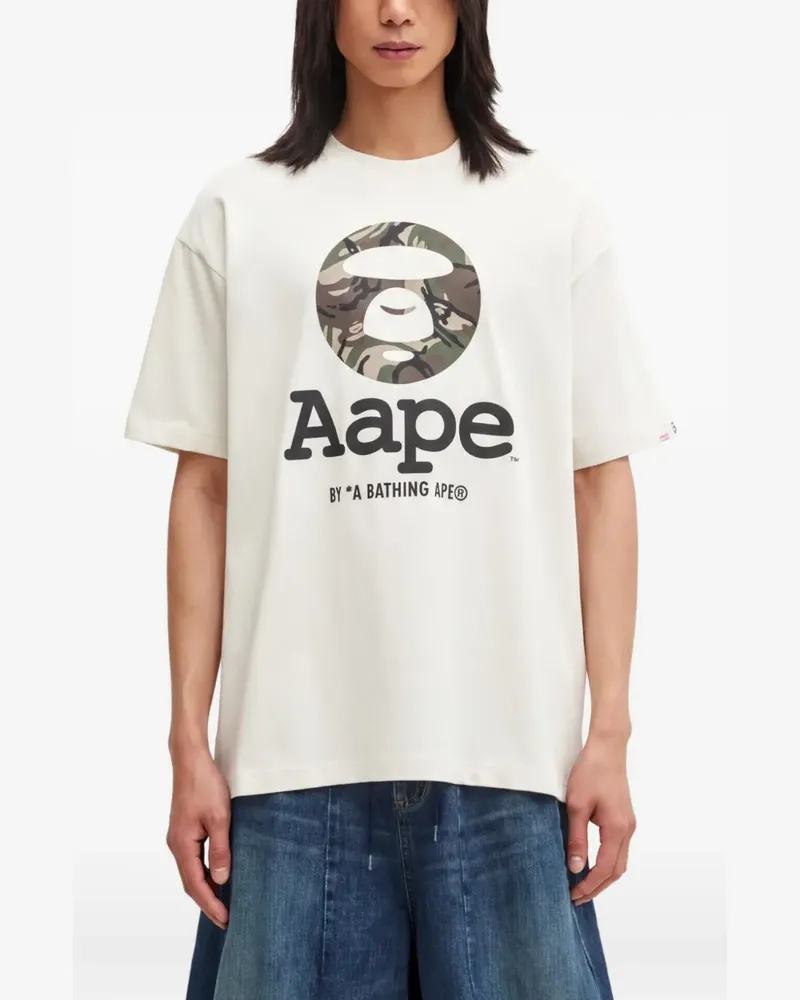 BAPE logo-print T-shirt - Nude Nude