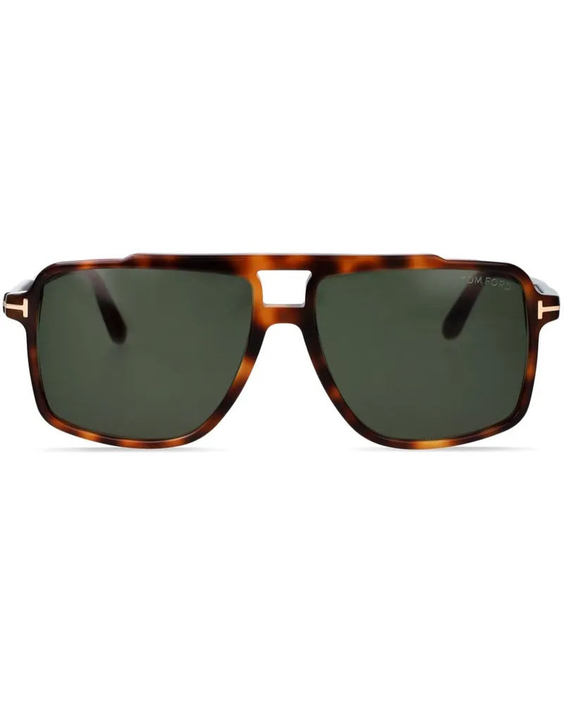 Tom Ford Sonnenbrille mit Oversized-Gestell - Braun Braun