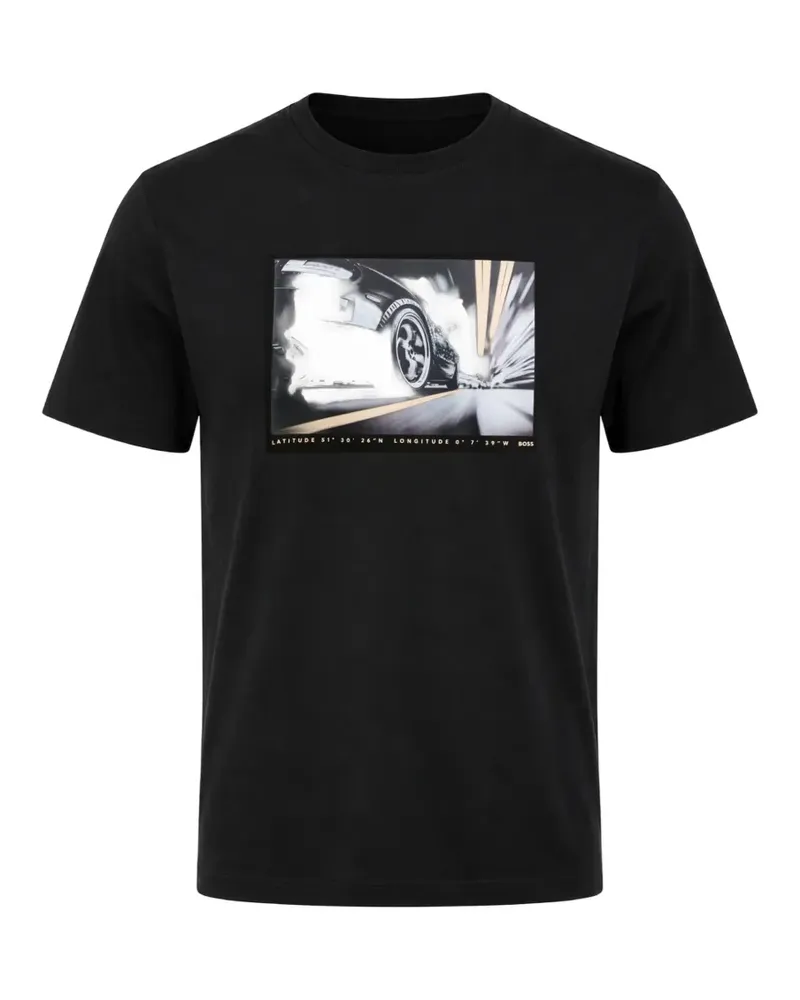 HUGO BOSS T-Shirt mit grafischem Print - Schwarz Schwarz