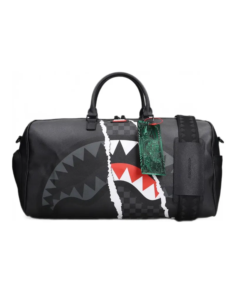 Sprayground Shark Mouth checkered-print holdalls bag - Schwarz Schwarz