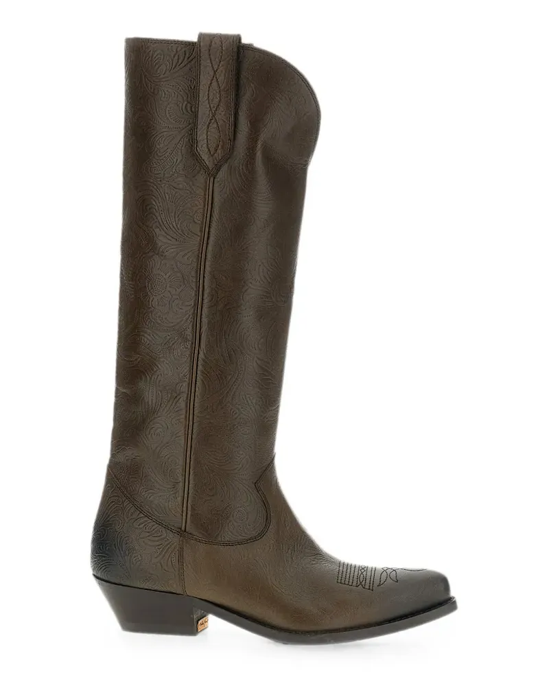 Golden Goose Wish Star embossed-floral western boots - Braun Braun