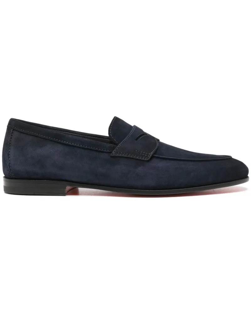 Santoni Penny-Loafer aus Wildleder - Blau Blau