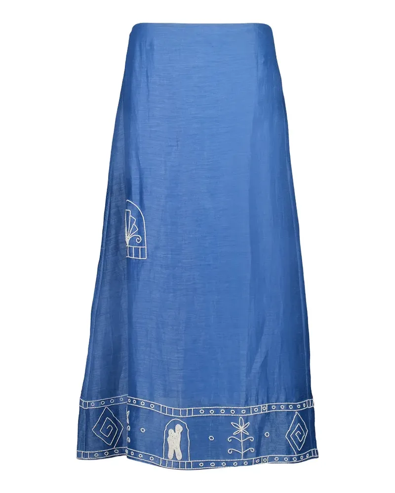 ALEMAIS Yasmeen Maxirock mit Stickerei - Blau Blau