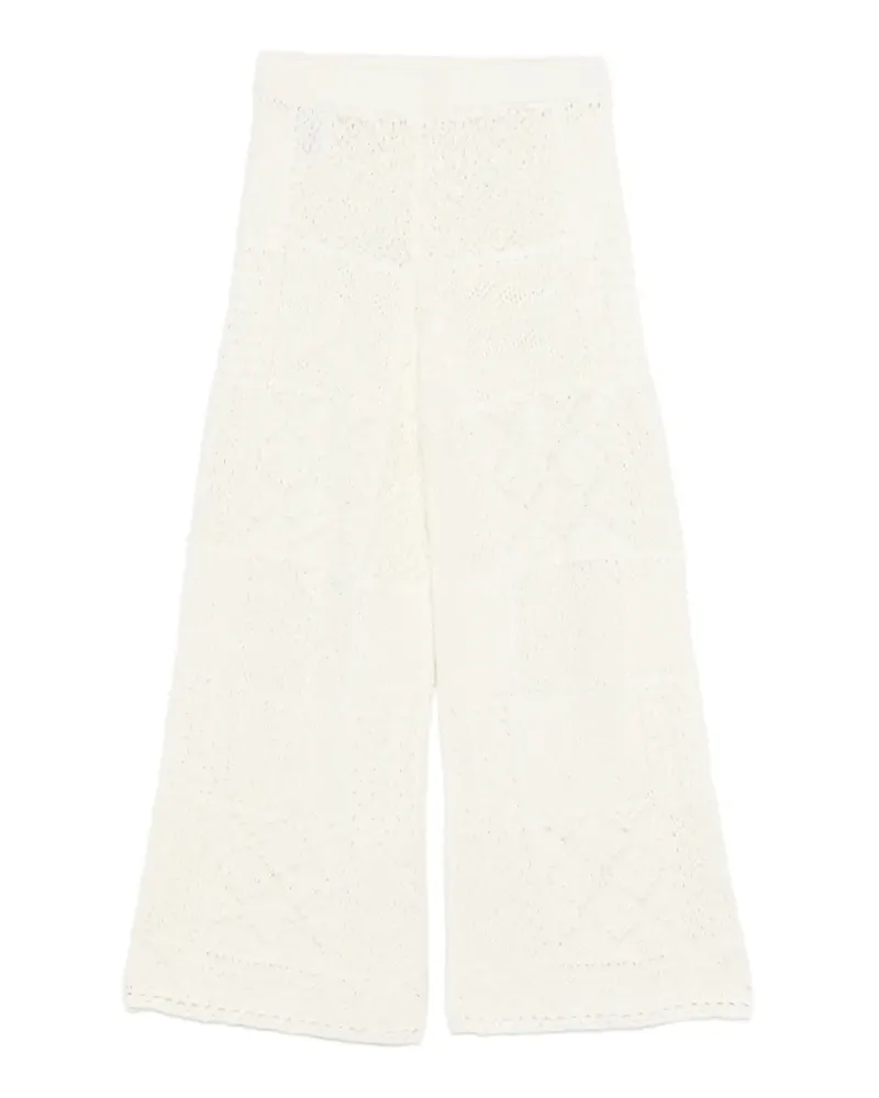 ba&sh patchwork crochet-knit trousers - Nude Nude