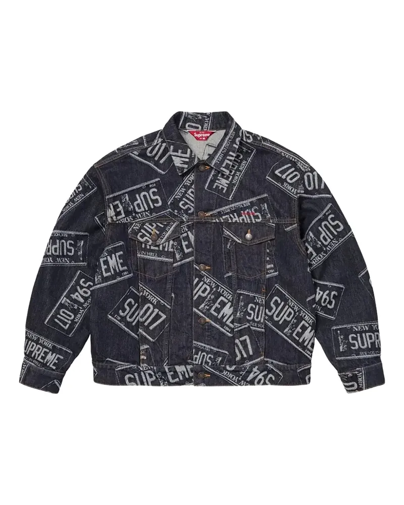 Supreme Being License Plate denim jacket - Blau Blau