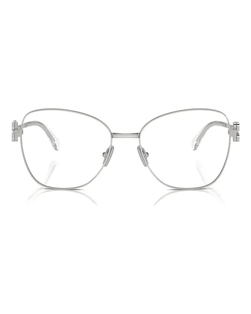 Miu Miu cat-eye frame temple-detail glasses - Silber Silber