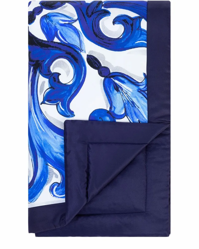 Dolce & Gabbana Decke mit mediterranem Print - Blau Blau