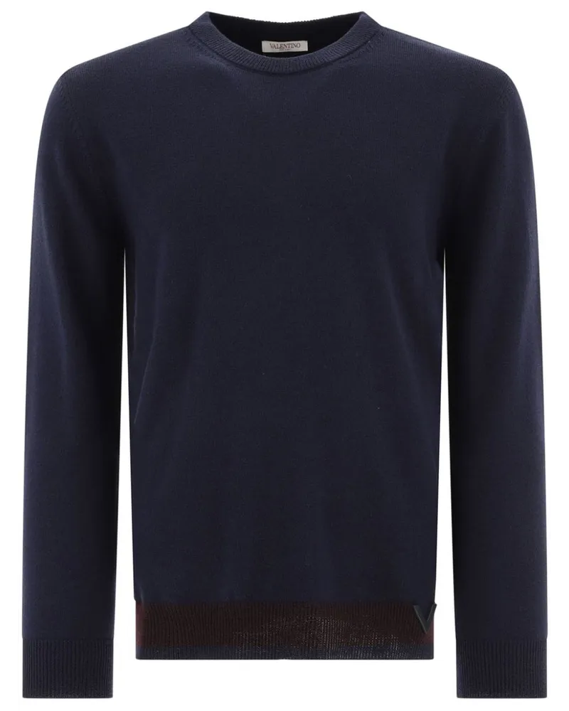 Valentino Garavani Pullover mit Logo-Applikation Blau