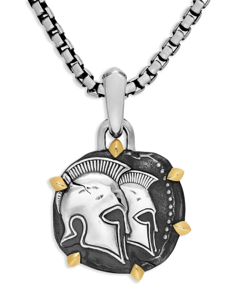 David Yurman 18kt Gemini Gelbgold- und Sterlingsilberanhänger 33mm Silber