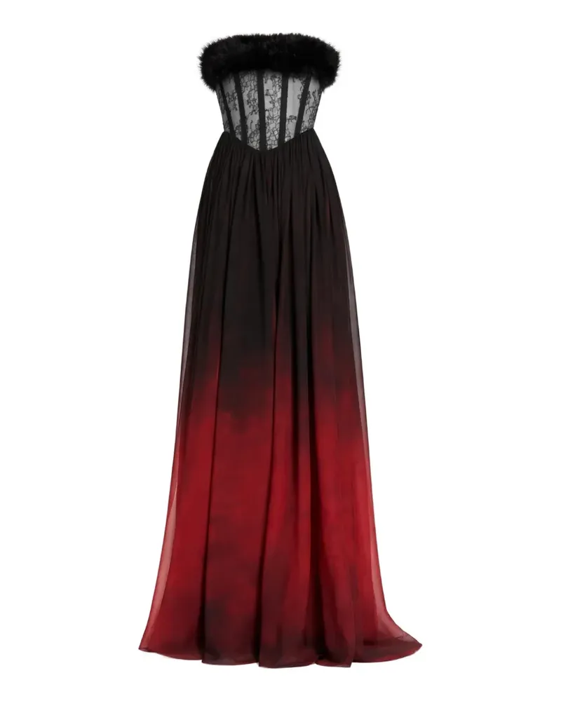 Elie Saab lace gradient chiffon maxi dress - Schwarz Schwarz