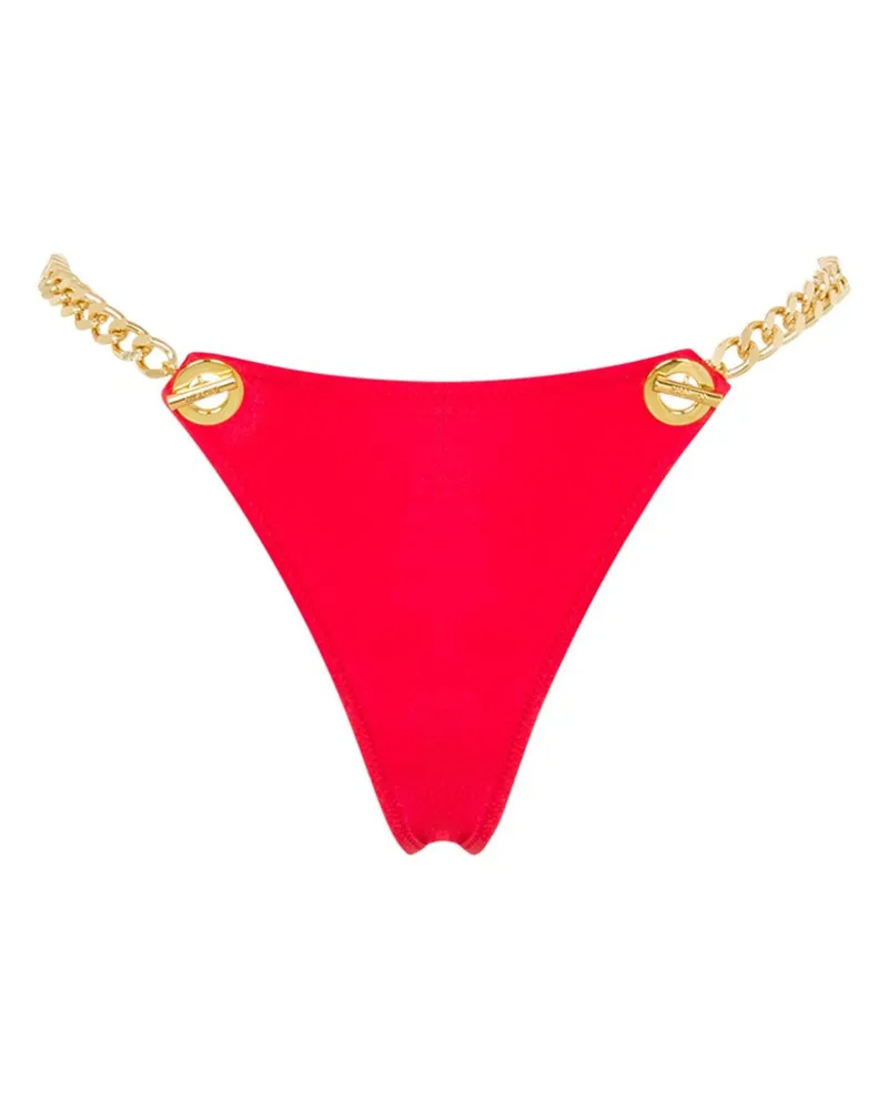 Moschino Bikinihöschen mit Kettenriemen - Rot Rot