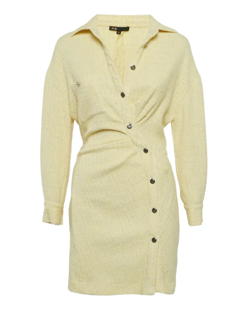 Maje Asymmetrisches Tweed-Minikleid - Gelb Gelb