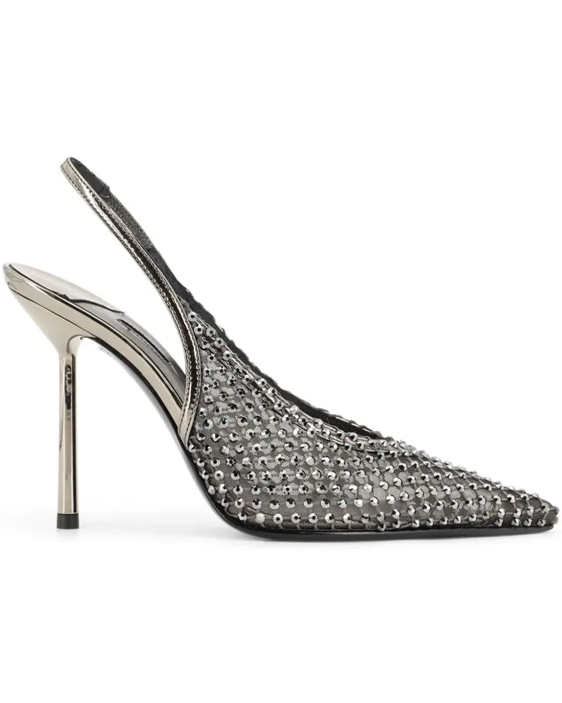 Le Silla Gilda Slingback-Pumps mit Kristallen 100mm - Weiß Weiß