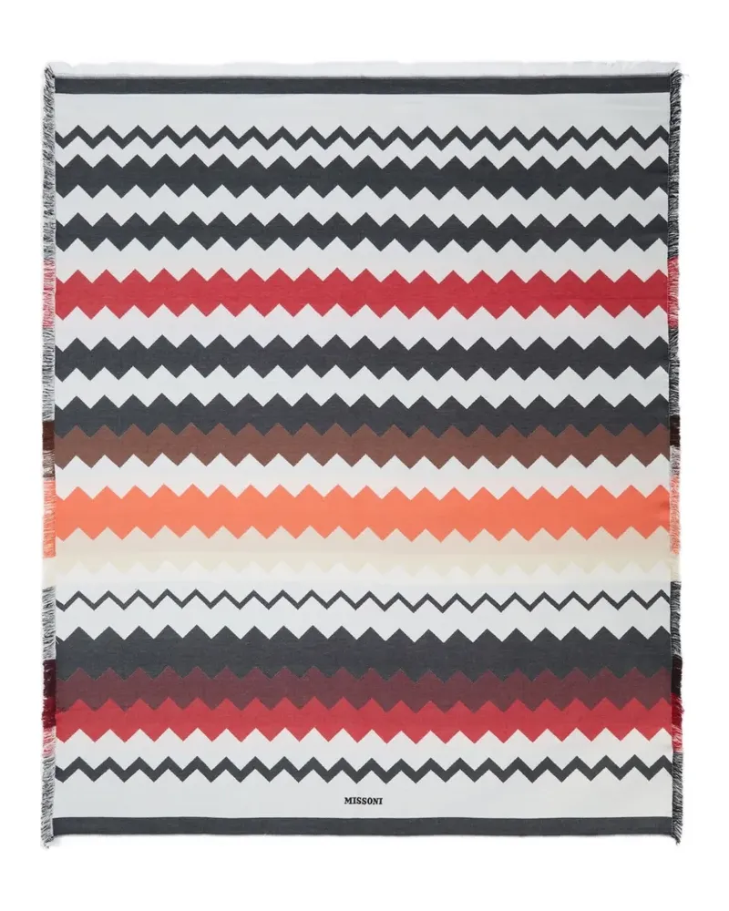 Missoni Home Best Fouta Badetuch (140cm x 180cm) mit Zickzackmuster - Schwarz Schwarz